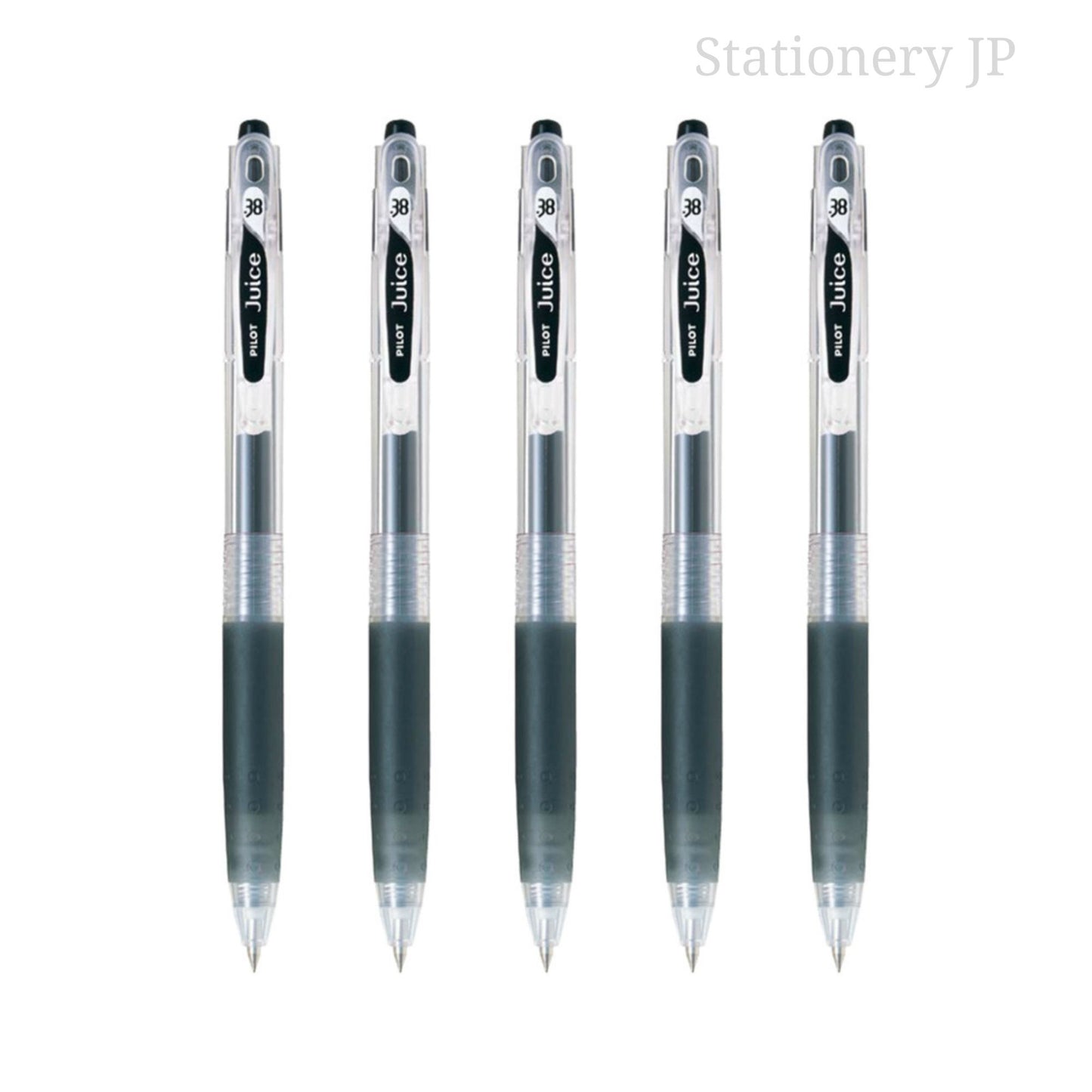Pilot Juice 038 Retractable Gel Ink Pen, Ultra Fine Point, 0.38mm, Black Ink, 5 Pieces Set