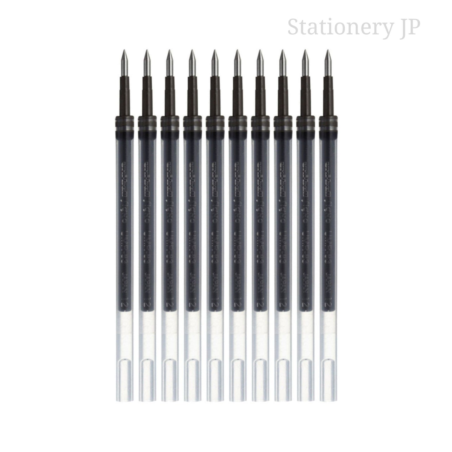 UMR-83 Refills for Gel Ink Ballpoint Pen, 0.38mm, Blue Black Ink, 10 Pieces Set