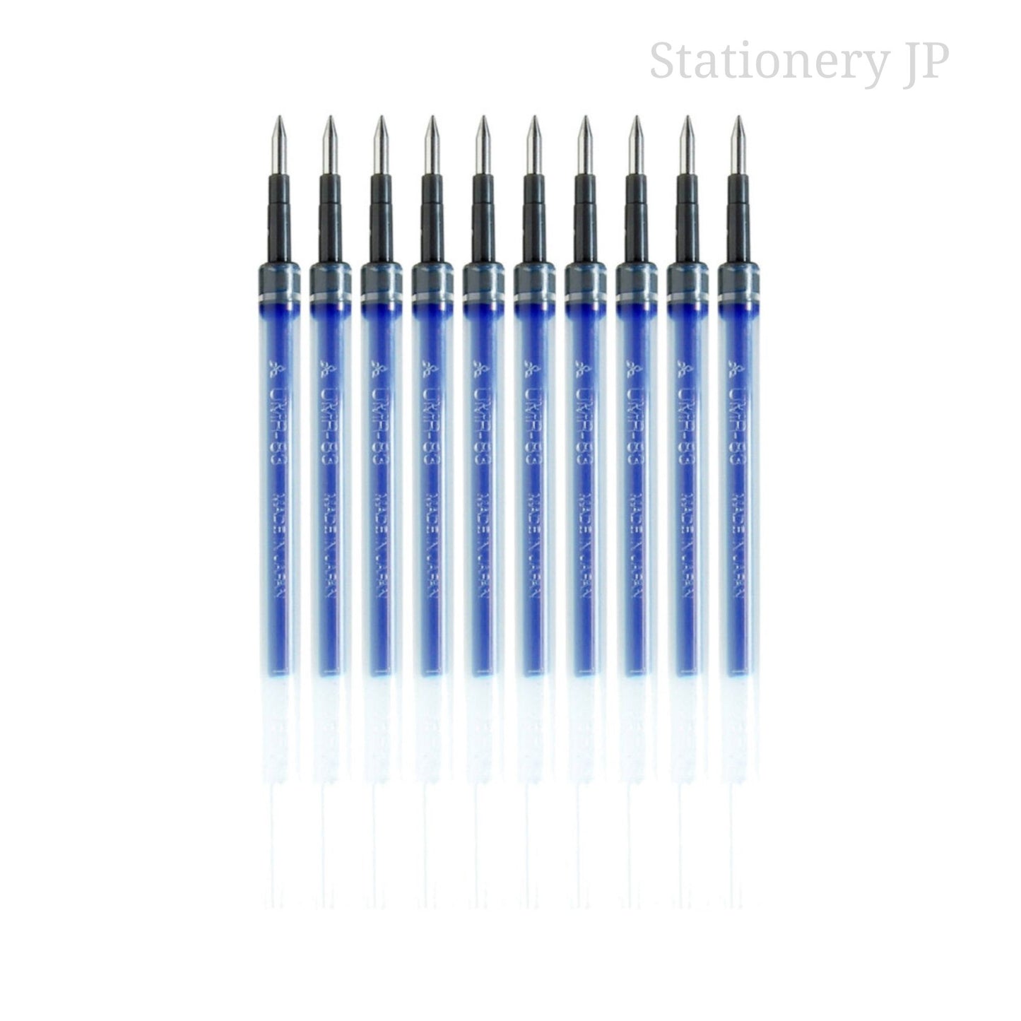 UMR-83 Refills for Gel Ink Ballpoint Pen, 0.38mm, Blue Ink, 10 Pieces Set