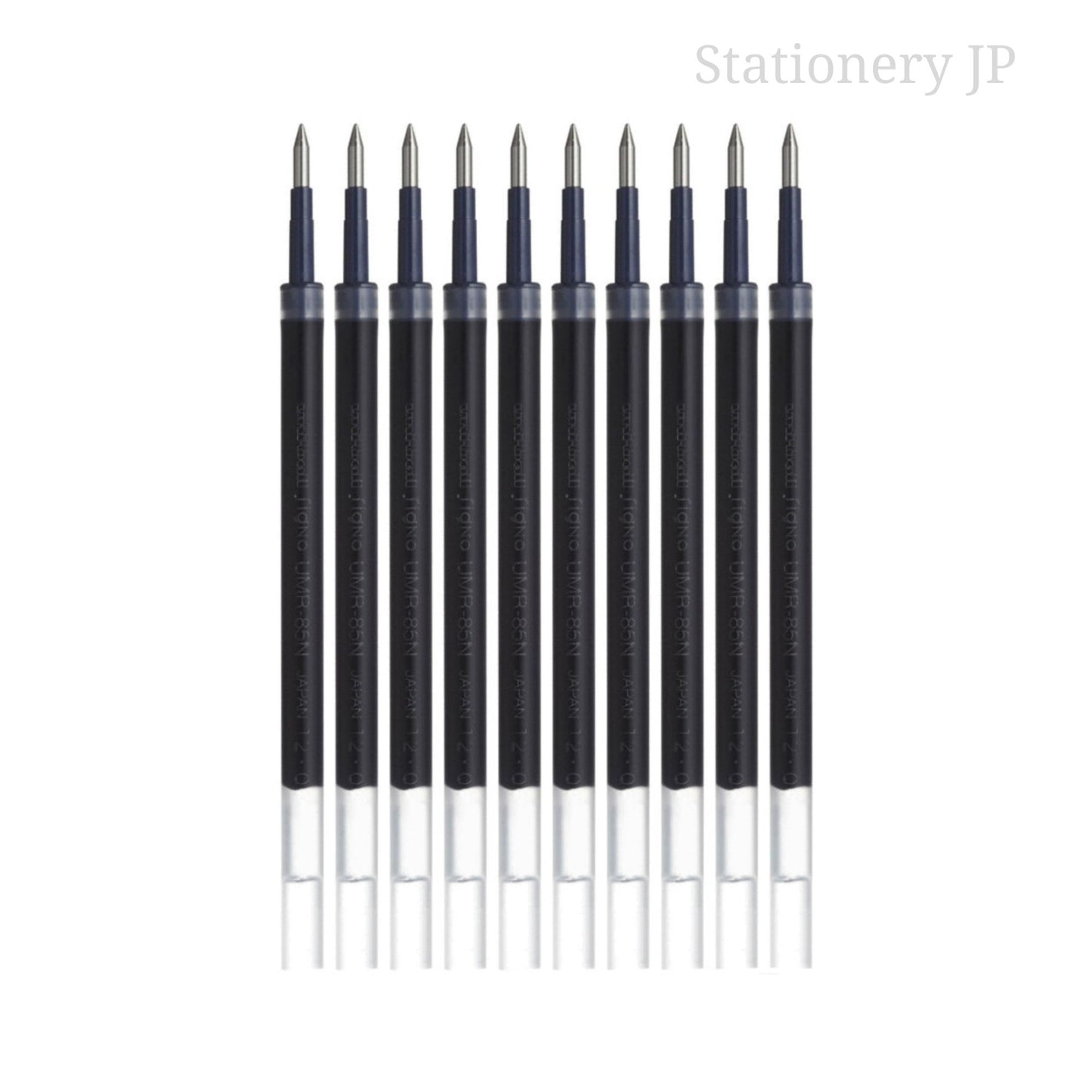 UMR-85N Refills for Gel Ink Ballpoint Pen, 0.5mm, Blue Black Ink, 10 Pieces Set