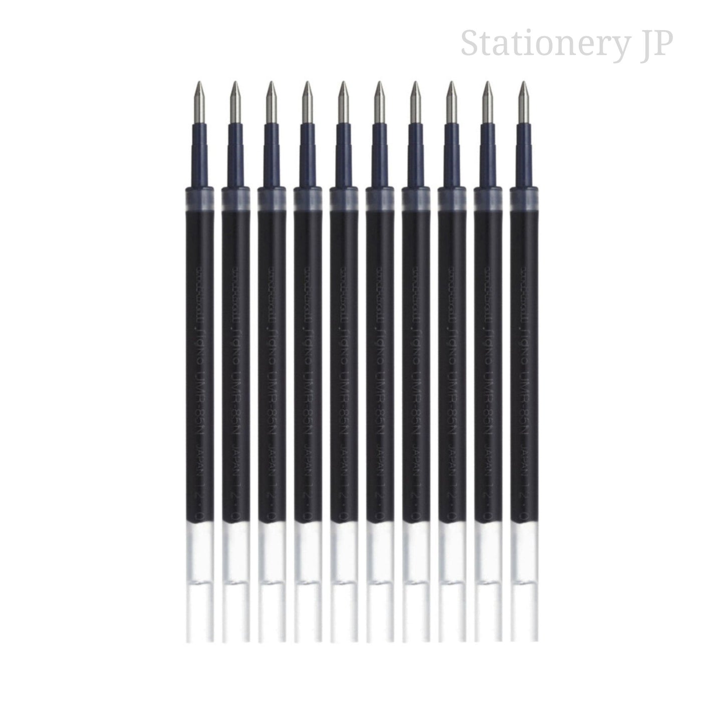 UMR-85N Refills for Gel Ink Ballpoint Pen, 0.5mm, Black Ink, 10 Pieces Set