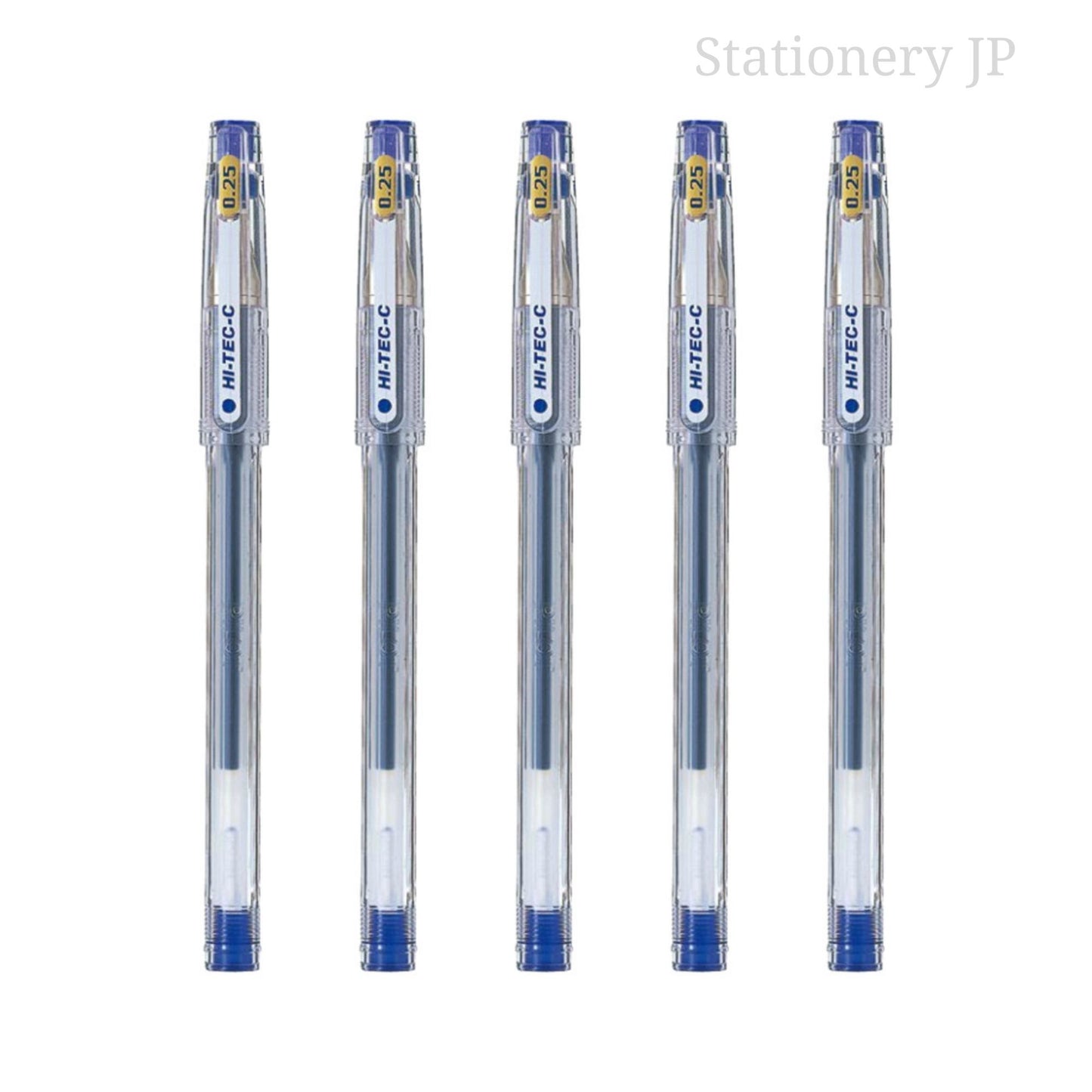 Pilot Hi-Tec-C 025 Gel Ink Pen, Hyper Fine Point 0.25mm, Blue Ink, 5 Pieces Set