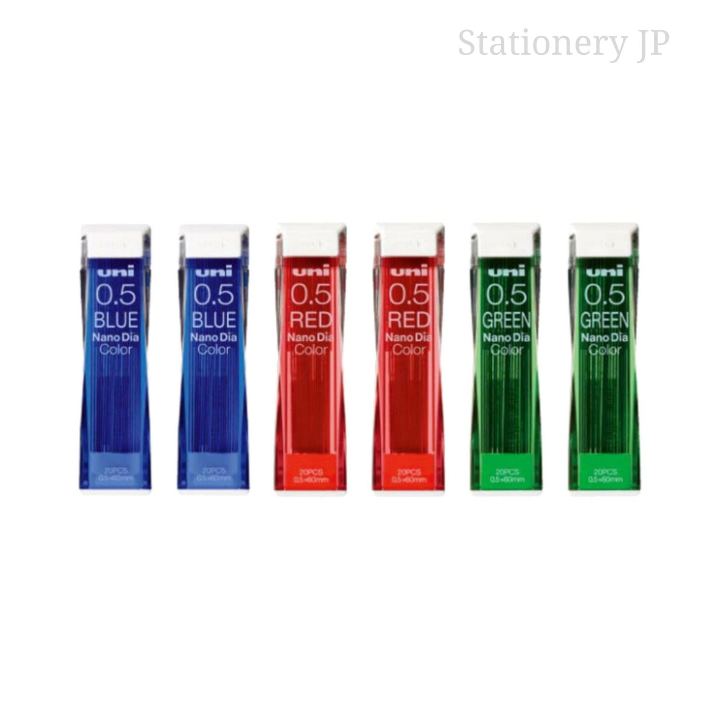 NanoDia Color Mechanical Pencil Leads, 0.5mm, 3 Color(Blue/Red/Green), 6-Pieces/total 120 Leads Set