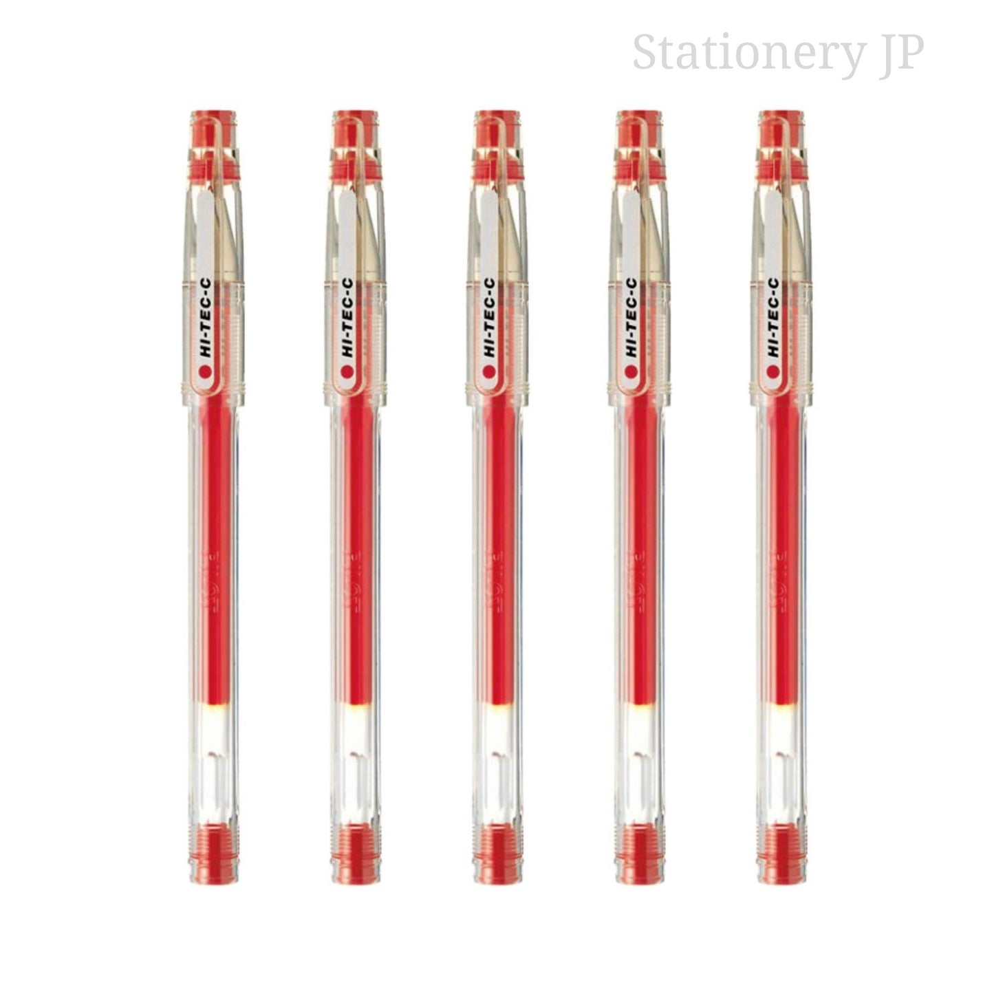 Pilot Hi-Tec-C 04 Gel Ink Pen, Ultra Fine Point 0.4mm, Red Ink, 5 Pieces Set