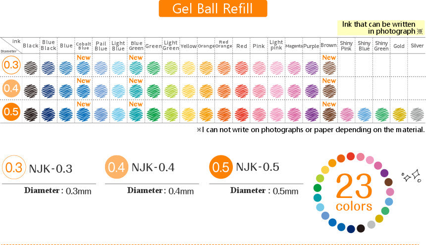 Zebra Sarasa Select Multi Pen Refill, 0.5mm 18 Color Refills