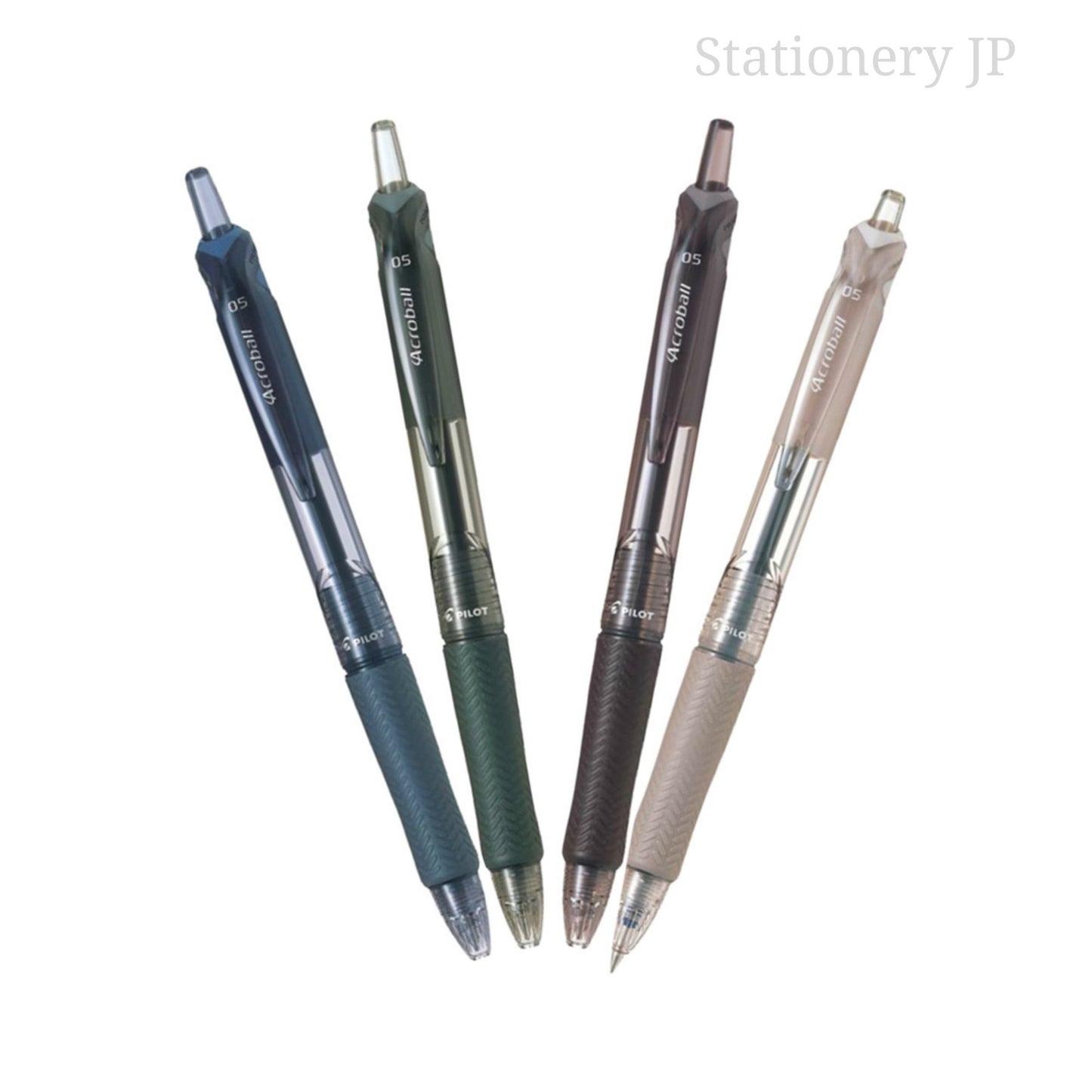 Pilot Acroball M Retractable Advanced Ink Ball Point Pens, Extra Fine Point 0.5mm, Black Ink, 4 Pieces Set