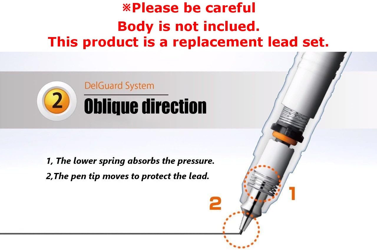 Zebra DelGuard Mechanical Pencil Leads 0.5mm HB, 5 Pack/total 200 Leads, Sticky Notes Value Set