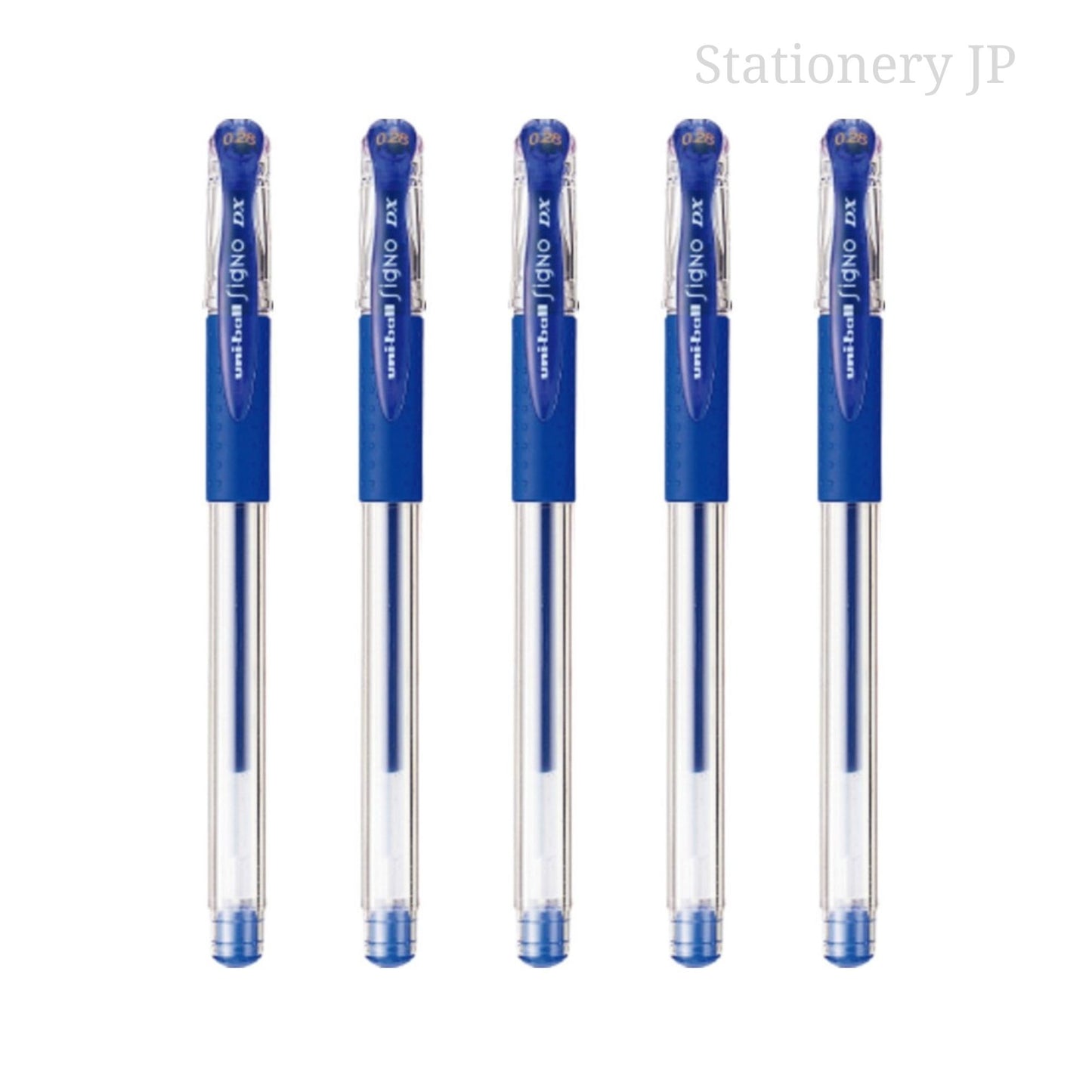 Signo Capped Gel Ink Pen, UM-151DX, Ultra Micro Point 0.28mm, Blue Ink, 5 Pieces Set