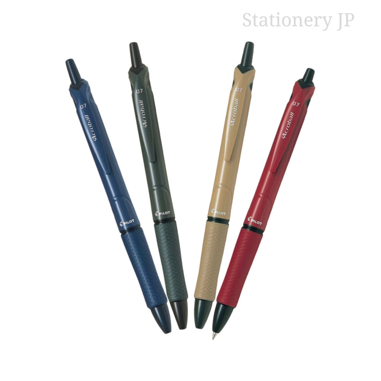 Pilot Acroball M Retractable Advanced Ink Ball Point Pens, Fine Point 0.7mm, Black Ink, 4 Pieces Set