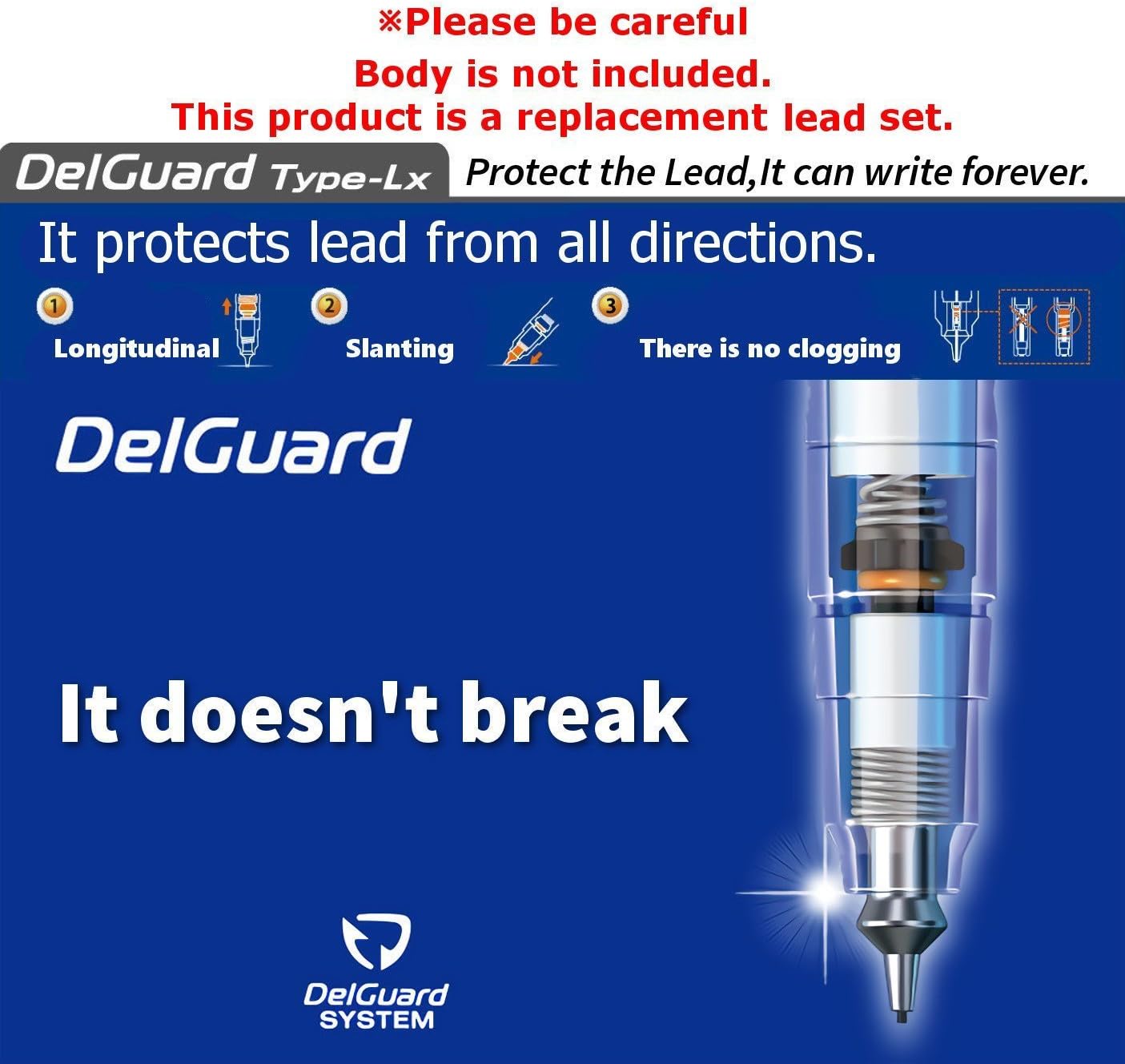 Zebra DelGuard Mechanical Pencil Leads 0.5mm HB, 5 Pack/total 200 Leads, Sticky Notes Value Set