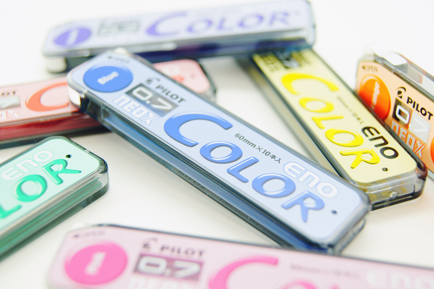 Pilot Color Eno Mechanical Pencil, 0.7mm, 8 Colors, 8 Mechanical Pencils & 8 Leads Set