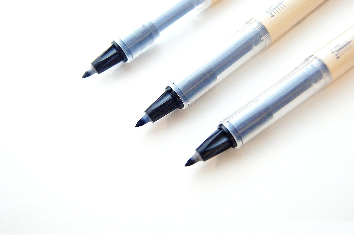 Pilot Fude Makase Color Brush Pen, Fine point, Black Ink, Blue Black Ink, Gray Ink, 3 colors Set