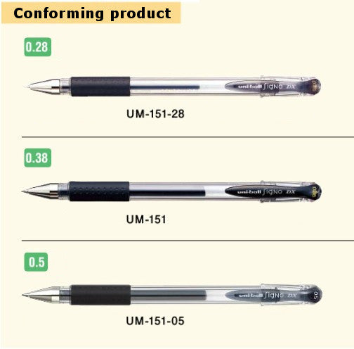 UMR-1-05 Refills for Signo Gel Ink Ballpoint Pen, UM-151 DX, 0.5mm, Blue Ink, 10 Pieces Set