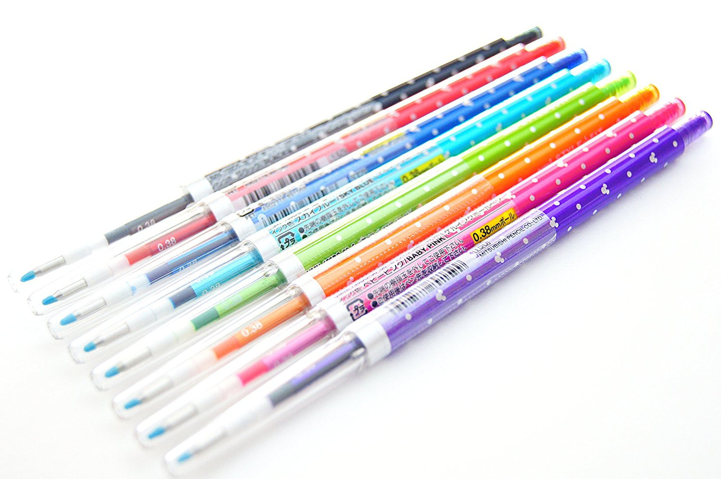 Disney Style Fit Retractable Gel Ink Pen, Slim & Stylish Body, Micro Point 0.38mm, 8 Colors Set