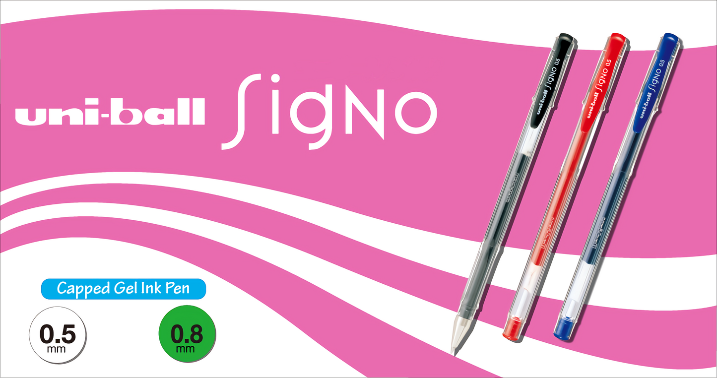 Signo Capped Gel Ink Pen UM-100 Extra Fine Point 0.8mm, Gold Ink, 5 Pieces Set