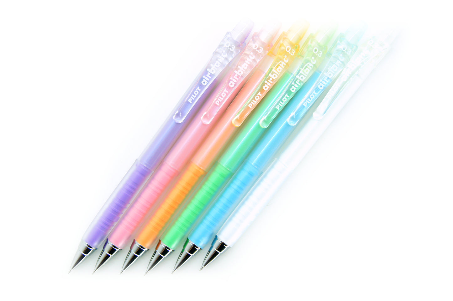 Pilot AirBlanc Mechanical Pencil 0.3mm 6 Color Body(Soft Blue/Green/Pink/Orange/White/Violet) Pens, 6 Pieces Set