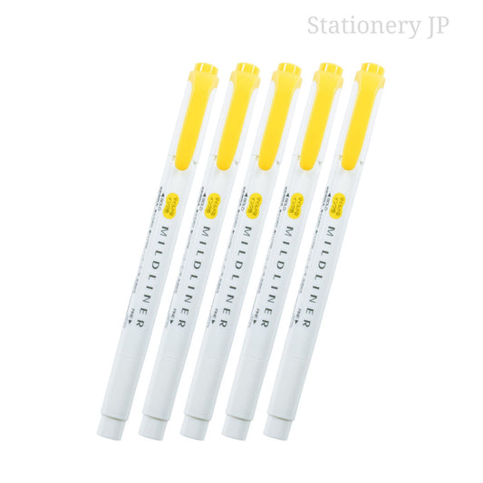 Zebra Mildliner Double-Sided Highlighter Mild Gold Ink Color, 5 Pieces Set