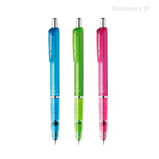 Zebra DelGuard Mechanical Pencil 0.5mm, 3 Color Body (Light Blue/Light Green/Pink)
