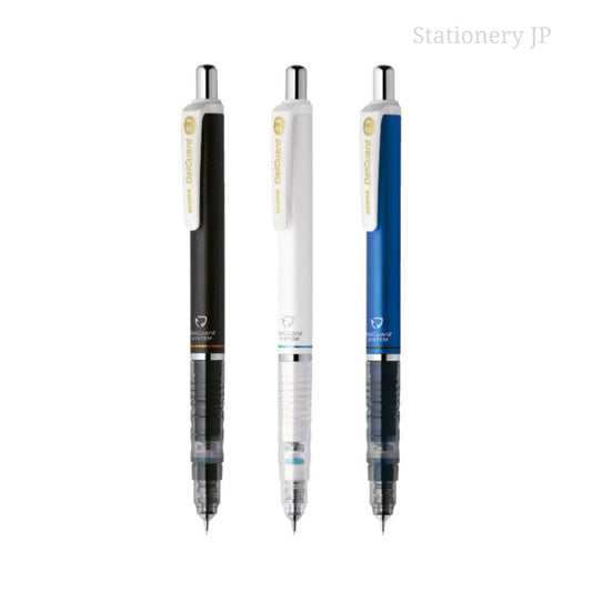 Zebra DelGuard Mechanical Pencil 0.3mm, 3 Color Body (Black/Blue/White), 3-pack
