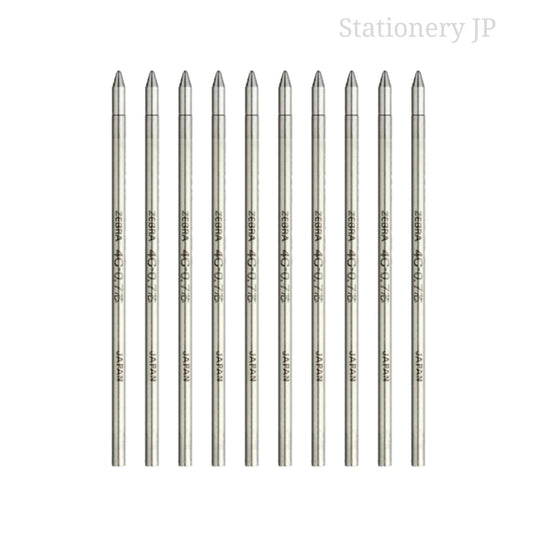 Zebra Ballpoint Pen Refills for T-3 Techo Ball Point Pens &amp; SL-F1 Telescopic Ball Point Pens, Fine Point 0.7mm, Black Ink, 10 Pieces Set