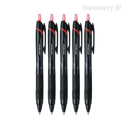 Jetstream Retractable Ballpoint Pen, Medium 0.7mm, Red Ink, 5 Pieces Set