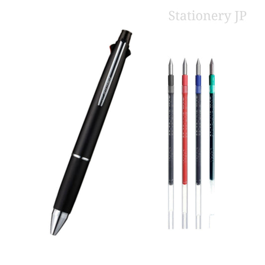 Jetstream 4&1 4 Color Extra Fine Point 0.38mm Ballpoint Multi Pen Black Barrel, 4 color Ink Refills Set