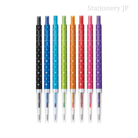 Disney Style Fit Retractable Gel Ink Pen, Slim & Stylish Body, Micro Point 0.38mm, 8 Colors Set