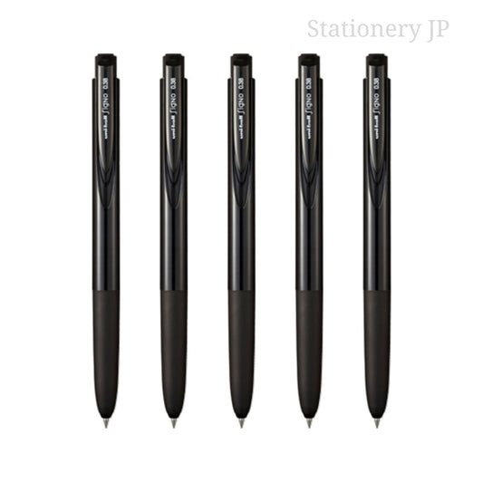 Signo RT1 Retractable Gel Ink Pen, Micro Point 0.38mm, Rubber Grip, Black Ink, 5 Pieces Set