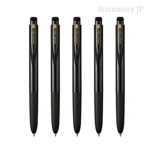 Signo RT1 Retractable Gel Ink Pen, Extra Fine Point 0.5mm, Rubber Grip, Black Ink, 5 Pieces Set