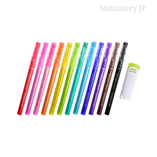 Pilot Frixion Fineliner Erasable Marker Extra Fine Point 12 Colors Set with Eraser