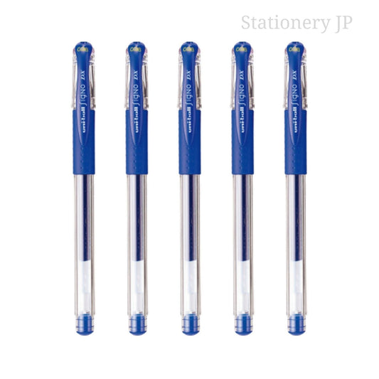 Signo Capped Gel Ink Pen, UM-151DX, Micro Point 0.38mm, Blue Ink, 5 Pieces Set