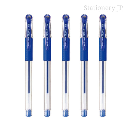 Signo Capped Gel Ink Pen, UM-151DX, Ultra Micro Point 0.28mm, Blue Ink, 5 Pieces Set