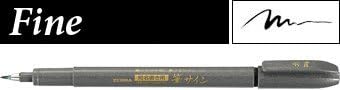 Zebra Fude Sign Brush Pen, Extra Fine, Fine, Medium, Gray Ink, 4 Types Set