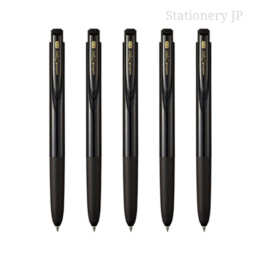 Signo RT1 Retractable Gel Ink Pen, Extra Fine Point 0.5mm, Rubber Grip, Black Ink, 5 Pieces Set