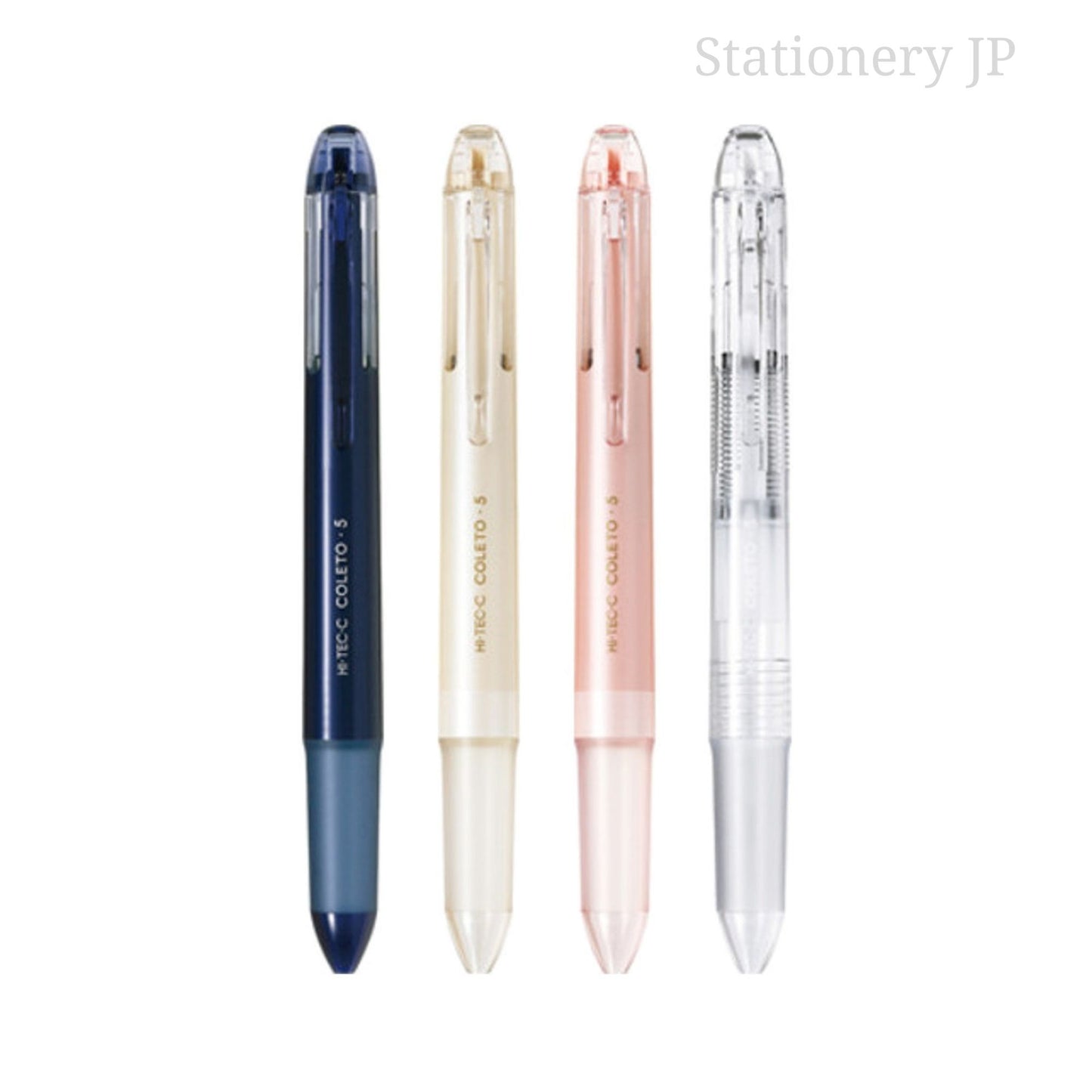 Pilot Hi-tec-c Coleto 5 Color Multi Pen Body Component, Basic & Pearl Pattern, Rubber grip, 4 Pieces Set