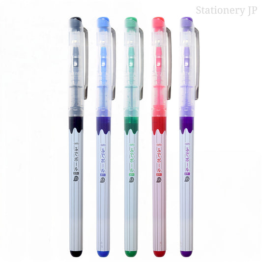 Ohto Fude Ball Color Rollerball Pen 1.5 mm, 5 Colors set