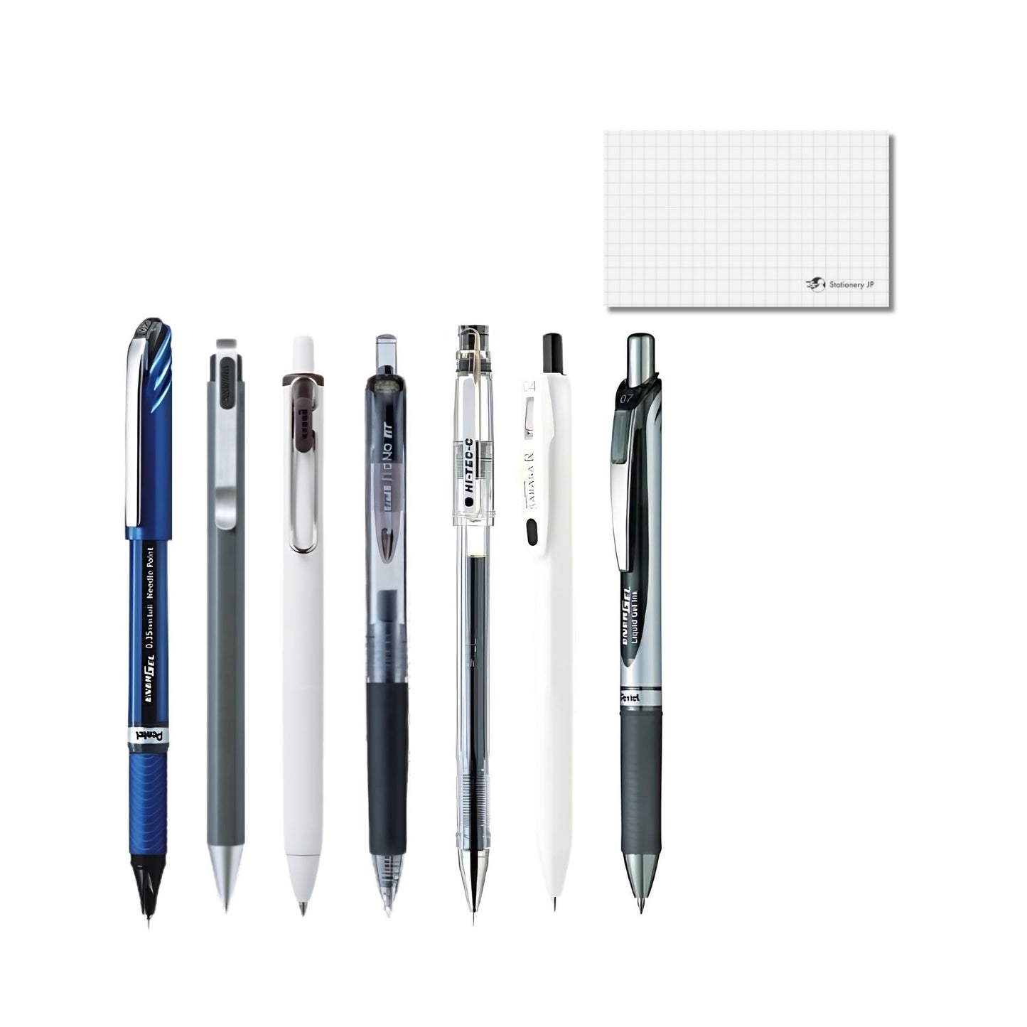 Japanese Gel Ink Pen Set of 7 – Fine Point 0.35–0.7 mm Black Ink