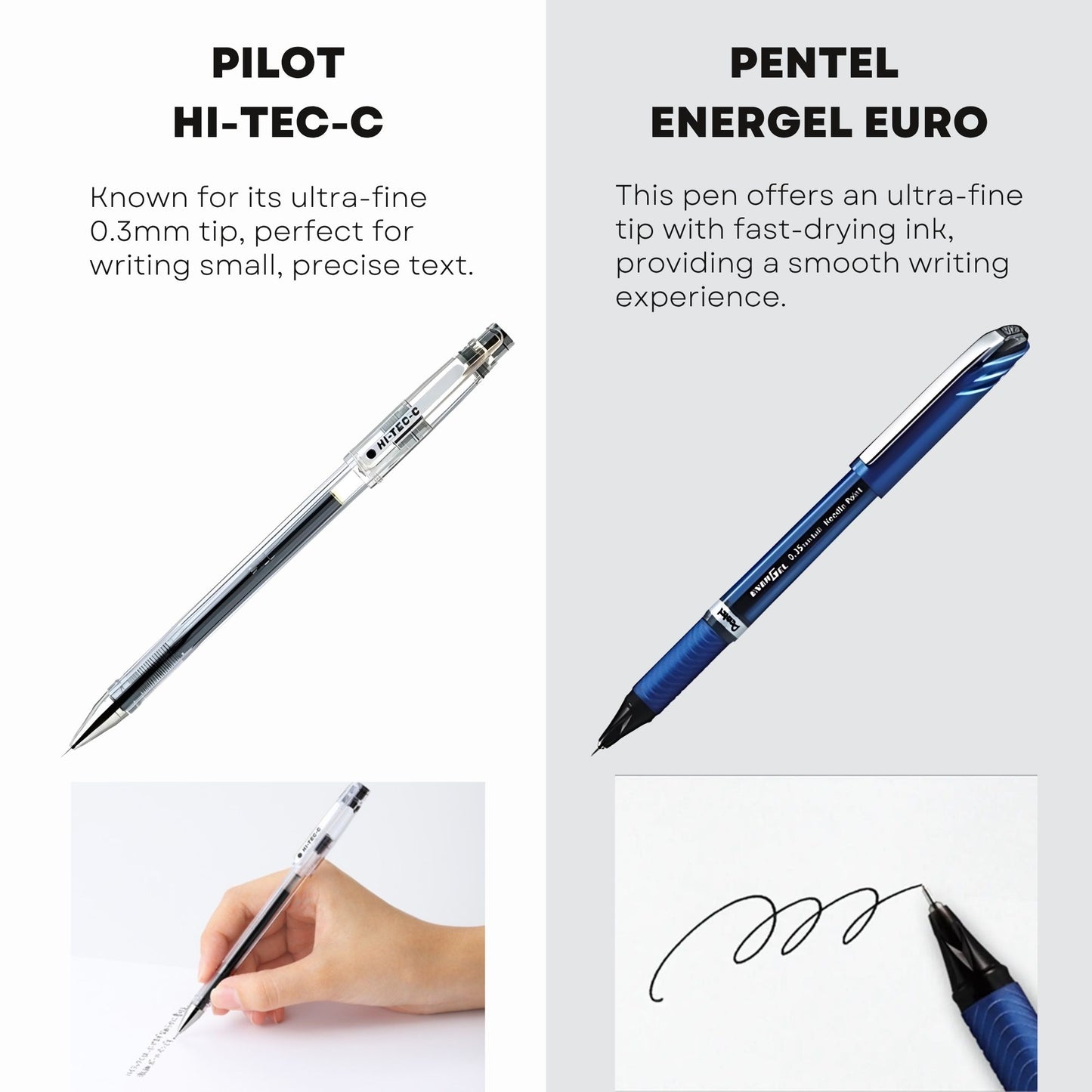 Japanese Gel Ink Pen Set of 7 – Fine Point 0.35–0.7 mm Black Ink