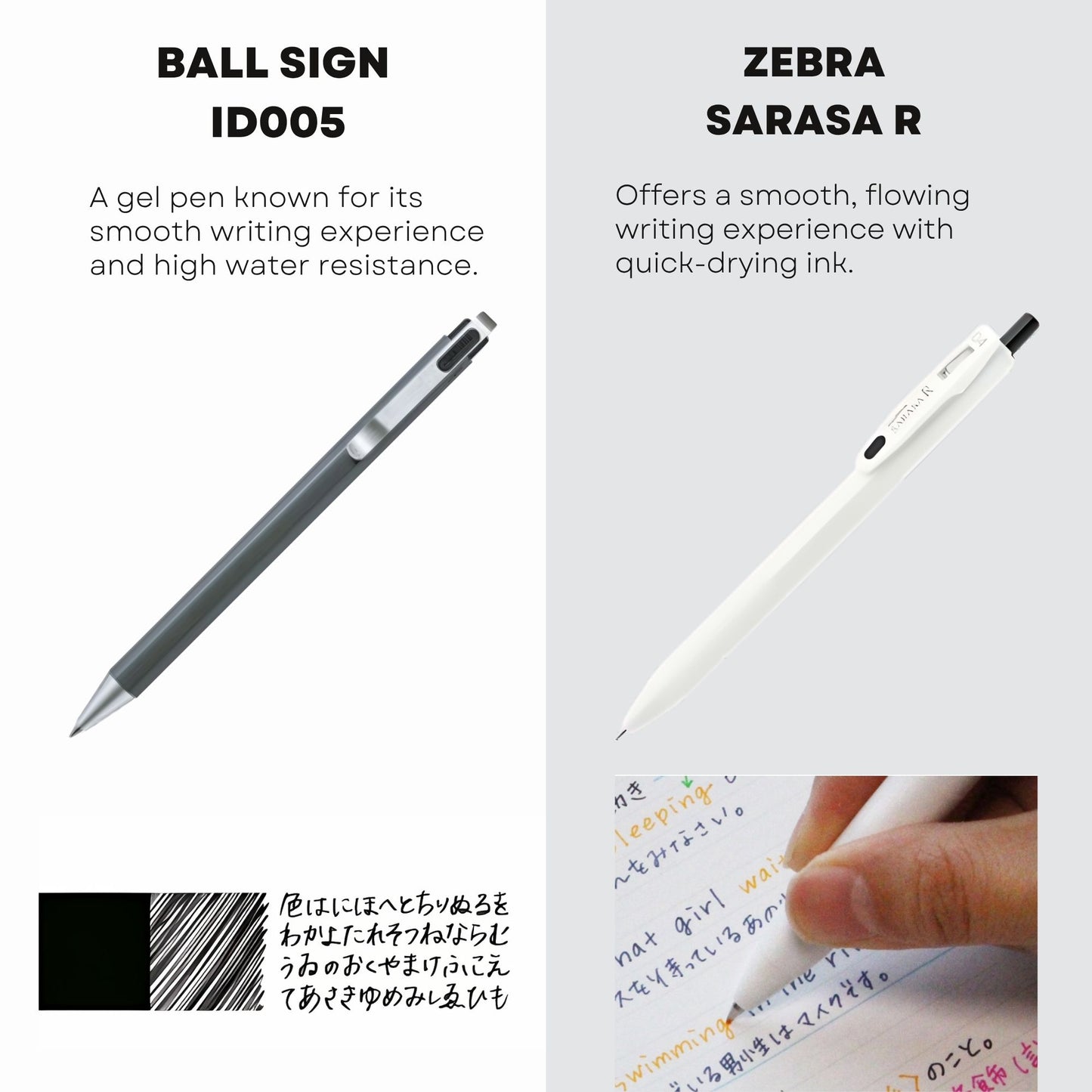 Japanese Gel Ink Pen Set of 7 – Fine Point 0.35–0.7 mm Black Ink