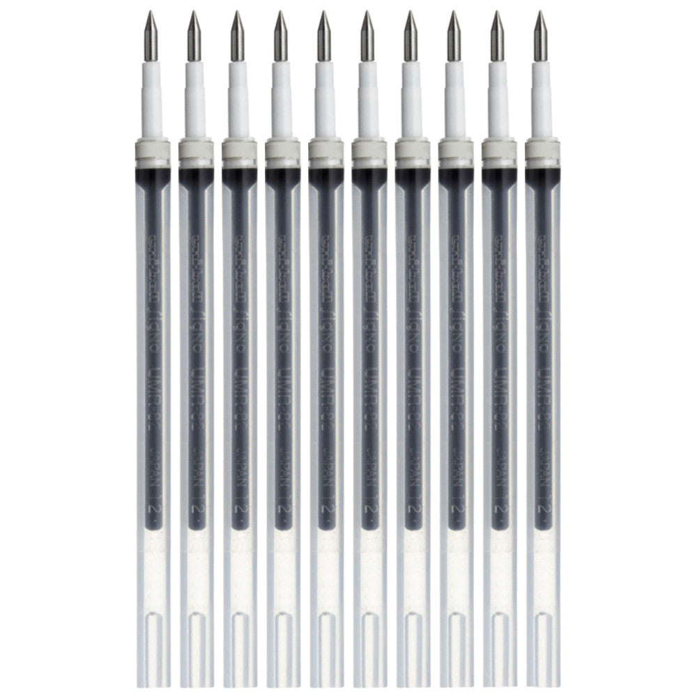 UMR-82 Refills for Gel Ink Ballpoint Pen, 0.28mm, Black Ink, 10-Pack, Sticky Notes Value Set