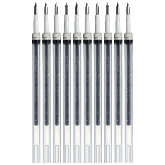 UMR-82 Refills for Gel Ink Ballpoint Pen, 0.28mm, Black Ink, 10-Pack, Sticky Notes Value Set